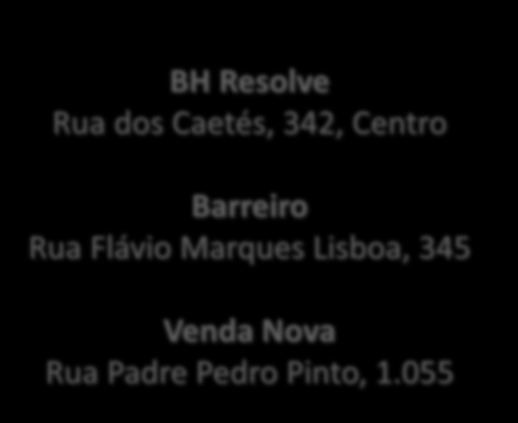 Atendimento IPTU/2016 De 4 de Janeiro a 3 de fevereiro de 2016 De 8h às 18h, no BH Resolve e de 8h às 17h nas Regionais Barreiro e