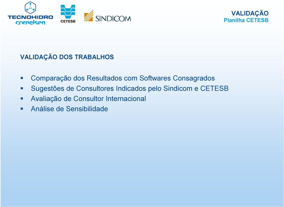 Consultores Indicados pelo Sindicom e CETESB