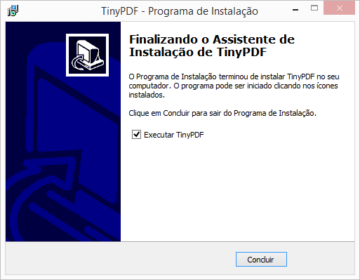 Clique em Concluir na tela abaixo: Para gerar um PDF, basta abrir qualquer programa do Windows