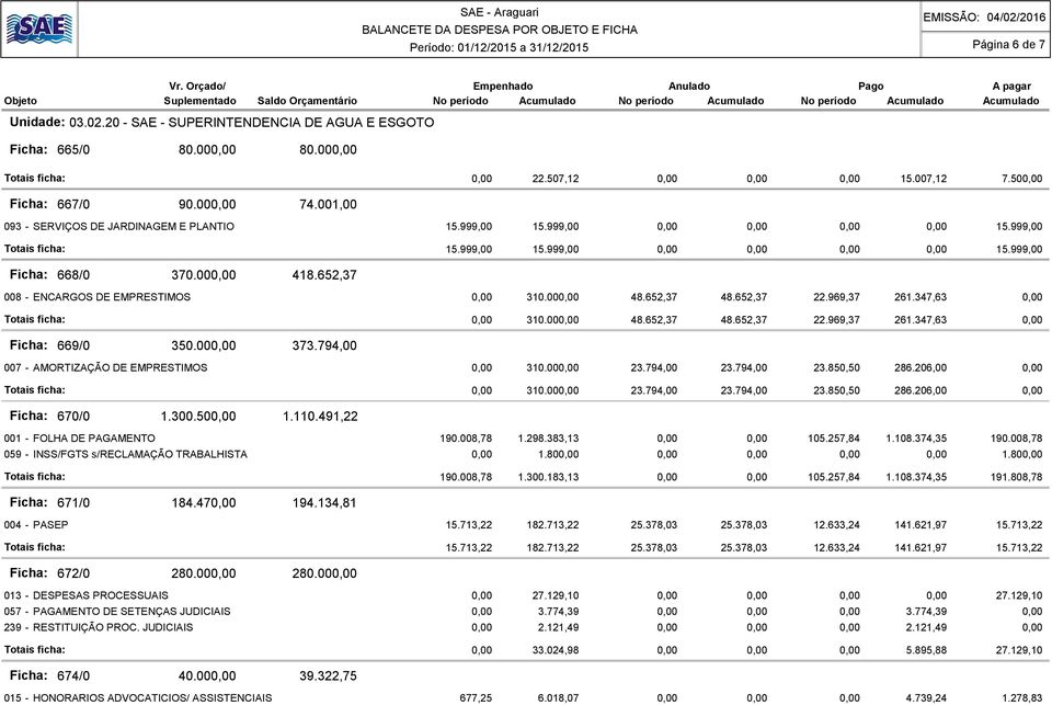 652,37 22.969,37 261.347,63 0,00 Totais ficha: 0,00 310.000,00 48.652,37 48.652,37 22.969,37 261.347,63 0,00 Ficha: 669/0 350.000,00 373.794,00 007 - AMORTIZAÇÃO DE EMPRESTIMOS 0,00 310.000,00 23.