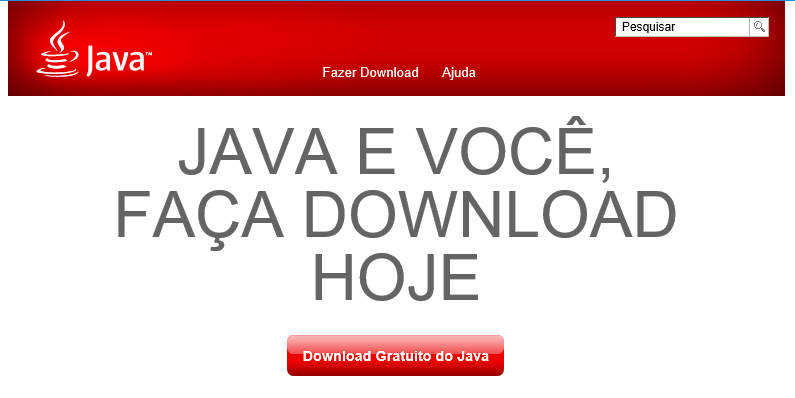 DOWNLOAD Na página de download do Java clicar em Download Gratuito do Java.