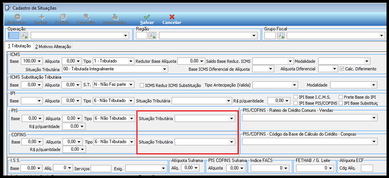 O intervalo dos códigos de Situação Tributária de 01 a 49 são utilizados em notas Fiscais de saída, já o intervalo entre 50 a 98 são utilizados para notas fiscais de entrada.
