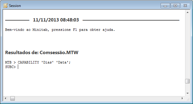 Uso dos comandos da janela Session 3. Clique duas vezes na pasta Introdução, em seguida, clique duas vezes em Comsessão.MTW. 4. Clique na janela Session para ativá-la. 5.