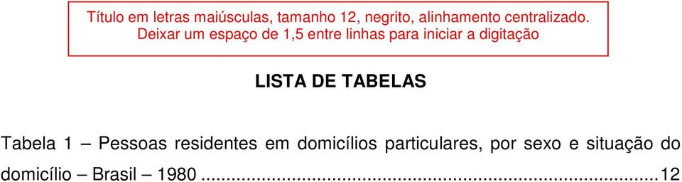 Deixar um espaço de 1,5 entre linhas para iniciar a digitação