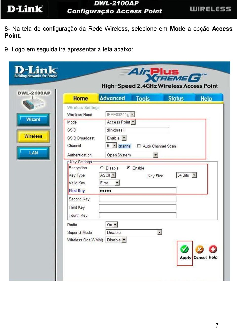 a opção Access Point.