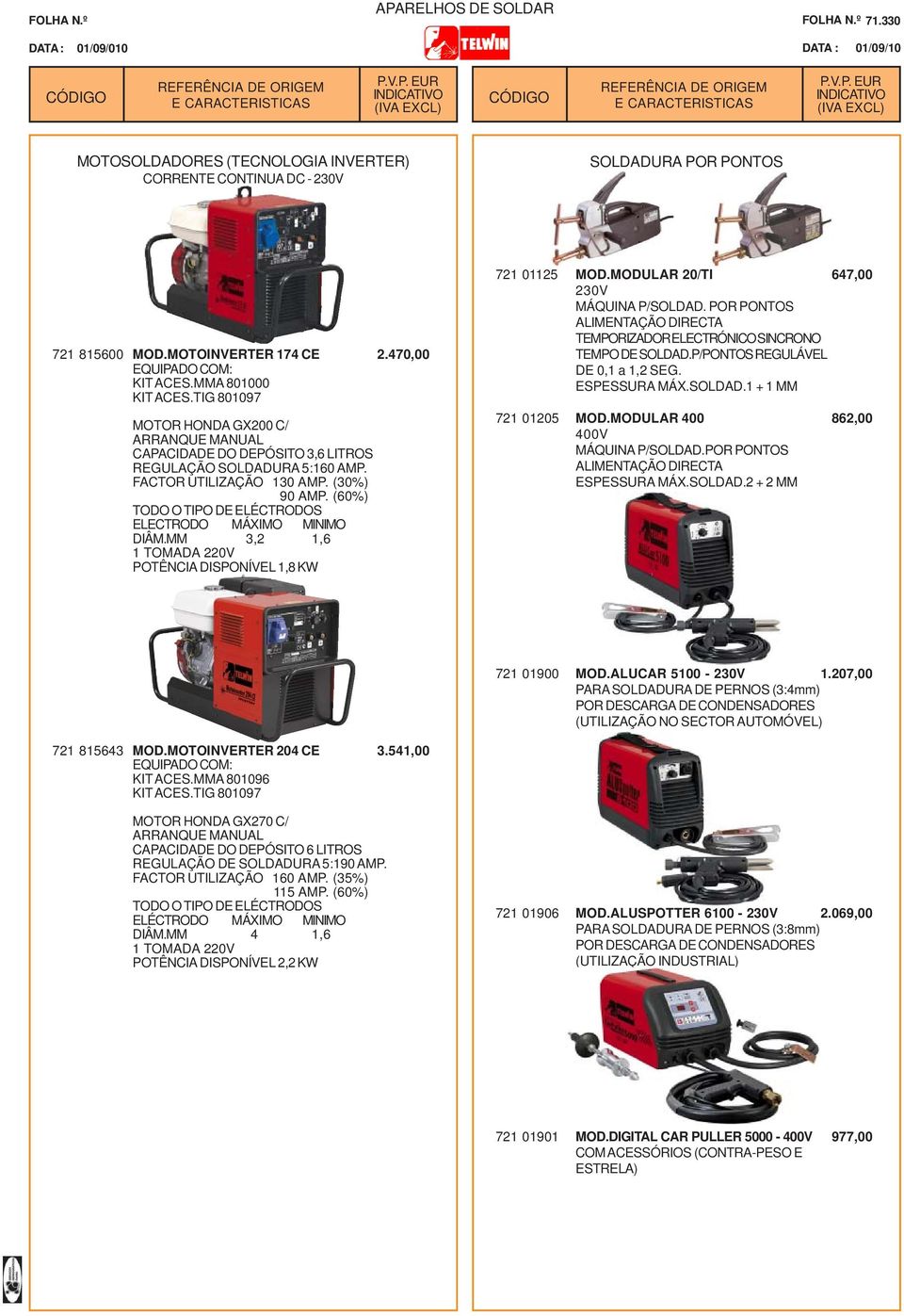 MM 3,2 1,6 1 TOMADA 220V POTÊNCIA DISPONÍVEL 1,8 KW 721 01125 MOD.MODULAR 20/TI 647,00 230V MÁQUINA P/SOLDAD. POR PONTOS ALIMENTAÇÃO DIRECTA TEMPORIZADOR ELECTRÓNICO SINCRONO TEMPO DE SOLDAD.