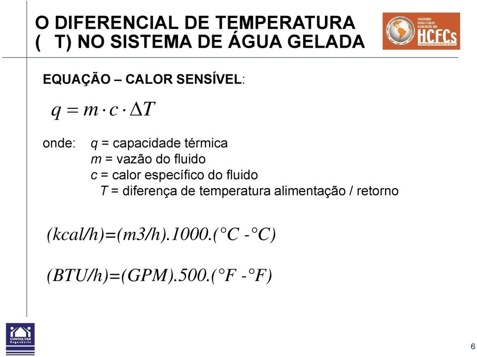 fluido c = calor específico do fluido ΔT = diferença de temperatura