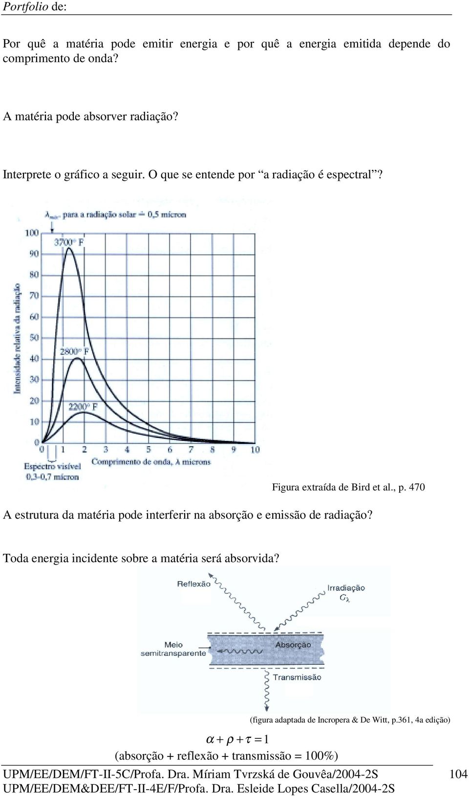 470 A estrutura da matéria pode interferir na absorção e emissão de radiação? Toda energia incidente sobre a matéria será absorvida?