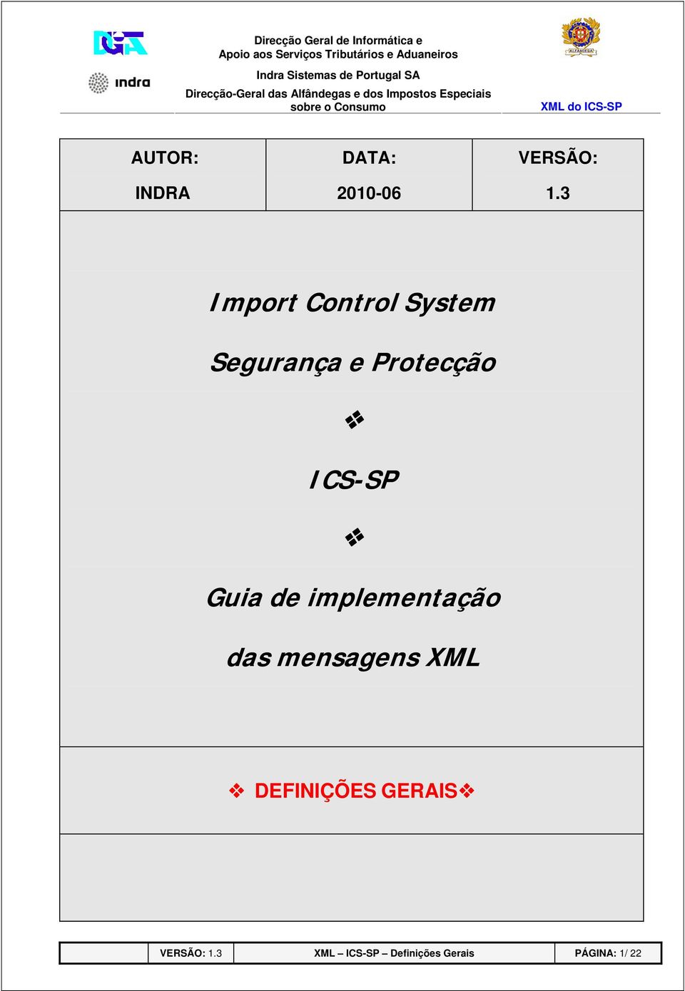 ICS-SP Guia de implementação das mensagens XML