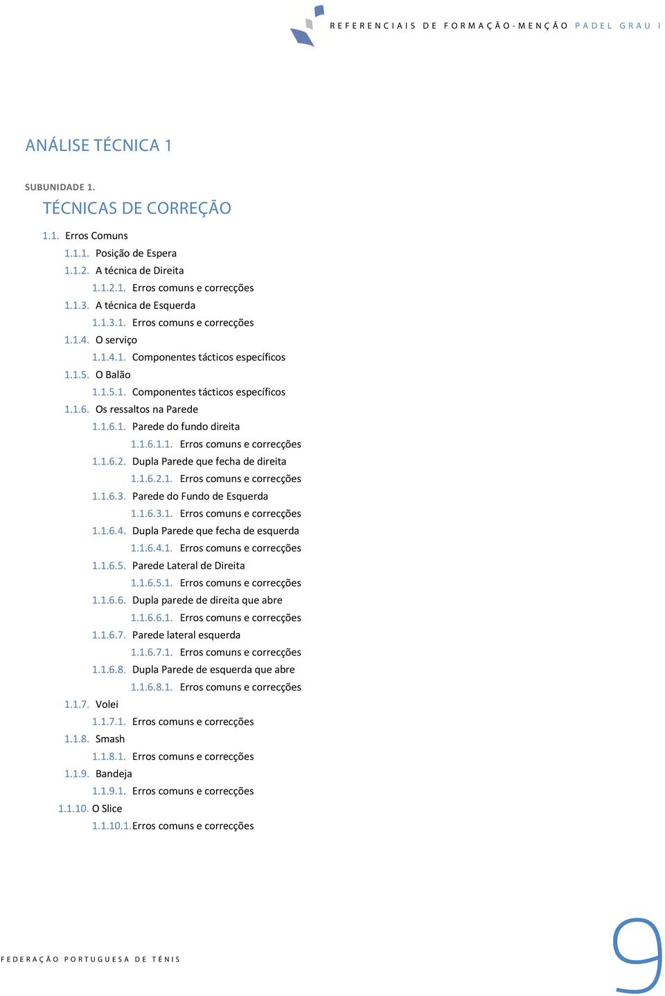 1.6.2. Dupla Parede que fecha de direita 1.1.6.2.1. Erros comuns e correcções 1.1.6.3. Parede do Fundo de Esquerda 1.1.6.3.1. Erros comuns e correcções 1.1.6.4. Dupla Parede que fecha de esquerda 1.1.6.4.1. Erros comuns e correcções 1.1.6.5.