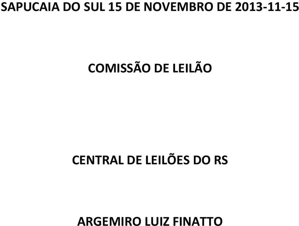 COMISSÃO DE LEILÃO CENTRAL