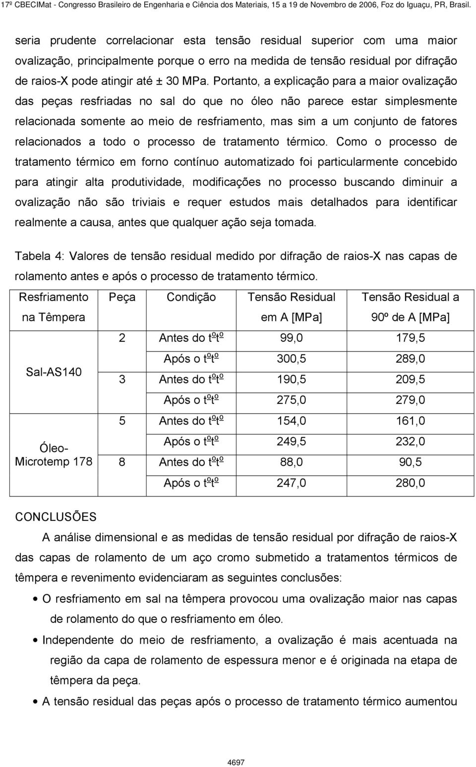 relacionados a todo o processo de tratamento térmico.