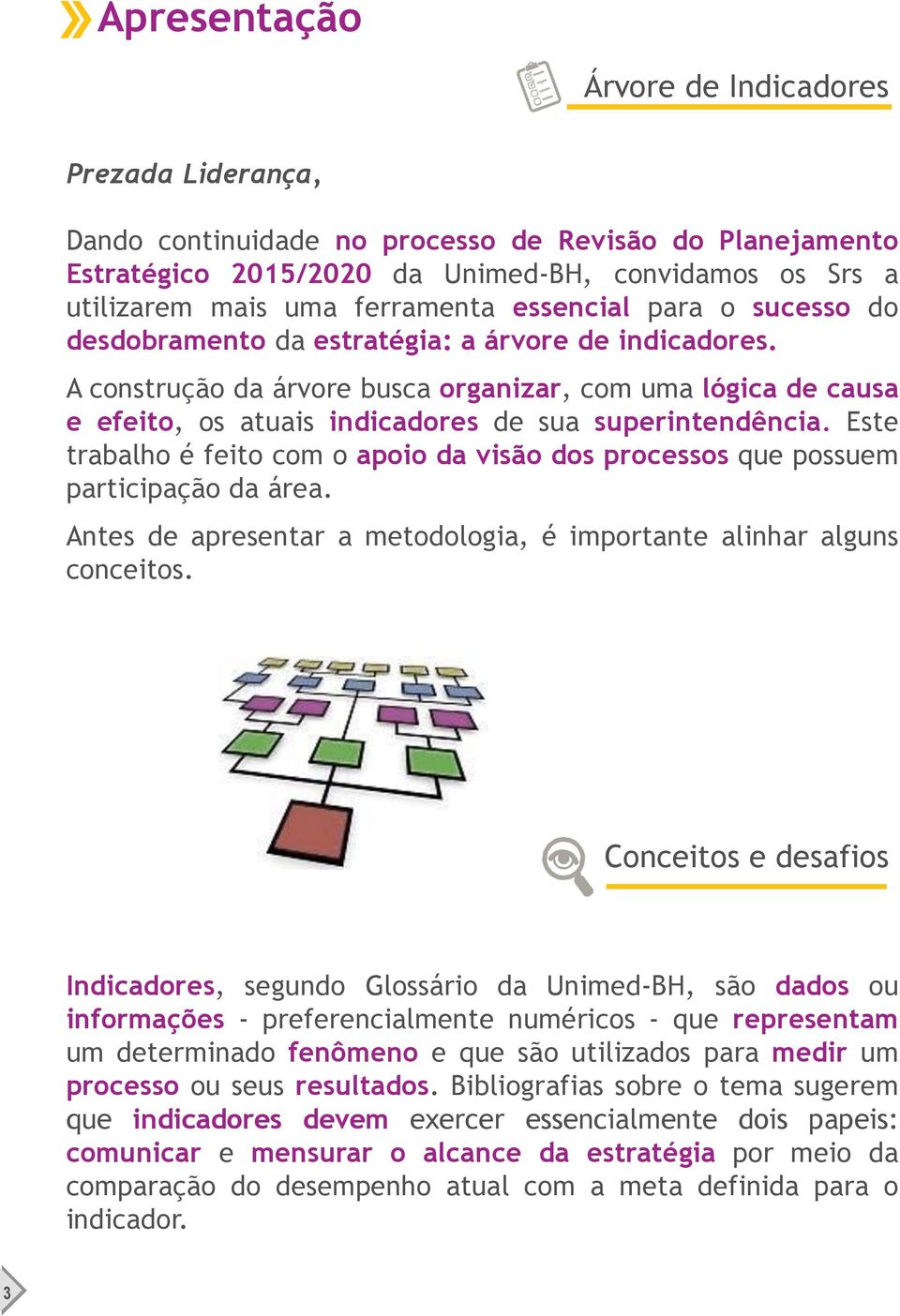 A construção da árvore busca organizar, com uma lógica de causa e efeito, os atuais indicadores de sua superintendência.