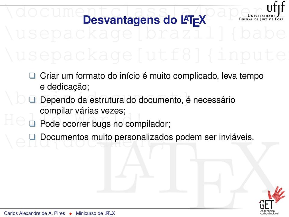 documento, é necessário compilar várias vezes; Pode ocorrer