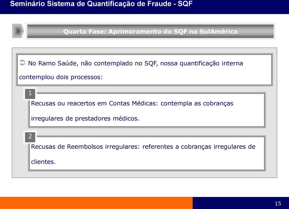 em Contas Médicas: contempla as cobranças irregulares de prestadores médicos.