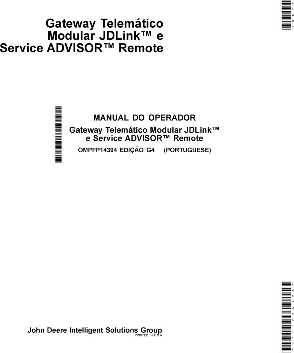 JDLink e Service ADVISOR Remote OMPFP14394 EDIÇÃO G4