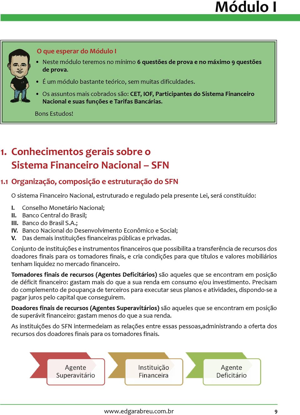 Conhecimentos gerais sobre o Sistema Financeiro Nacional SFN 1.