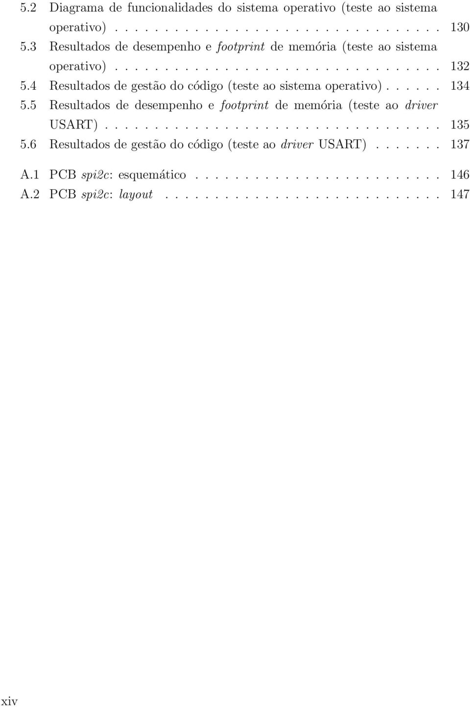 4 Resultados de gestão do código (teste ao sistema operativo)...... 134 5.5 Resultados de desempenho e footprint de memória (teste ao driver USART).