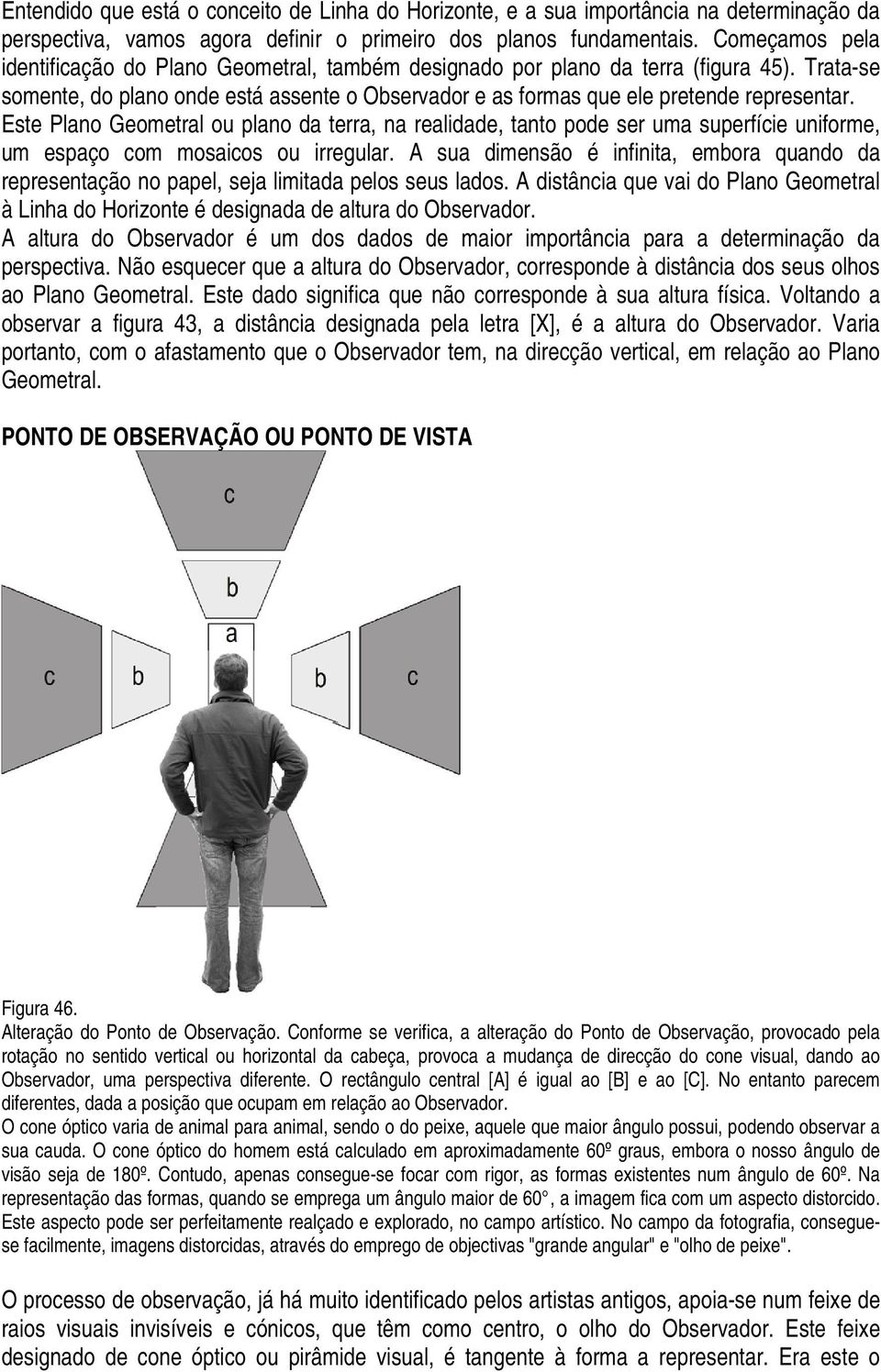 Este Plano Geometral ou plano da terra, na realidade, tanto pode ser uma superfície uniforme, um espaço com mosaicos ou irregular.