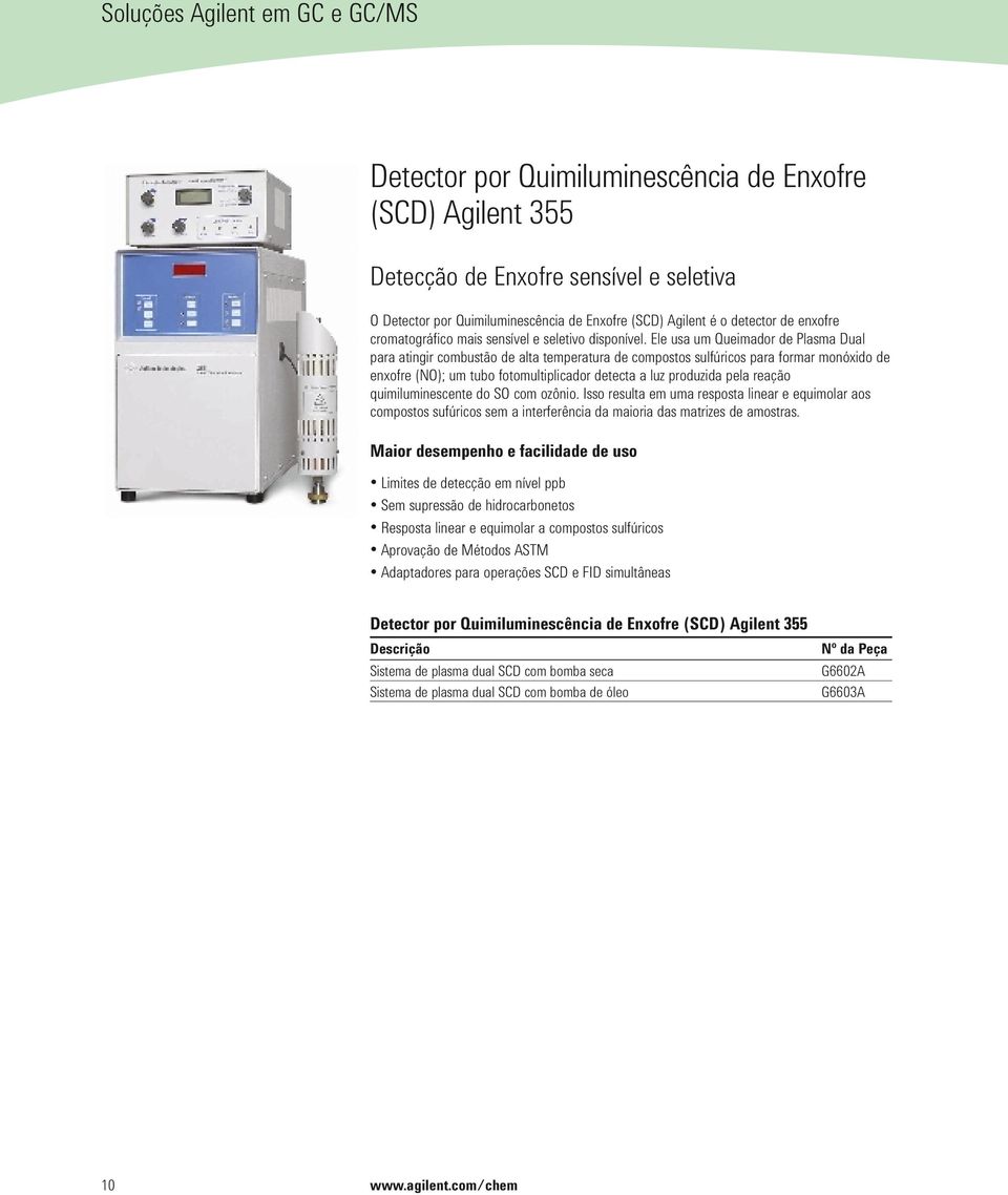 Ele usa um Queimador de Plasma Dual para atingir combustão de alta temperatura de compostos sulfúricos para formar monóxido de enxofre (NO); um tubo fotomultiplicador detecta a luz produzida pela