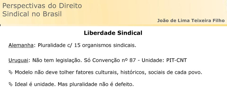 Só Convenção nº 87 - Unidade: PIT-CNT Modelo não deve tolher