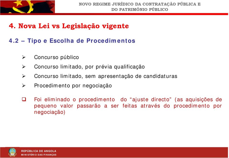 qualificação Concurso limitado, sem apresentação de candidaturas Procedimento por