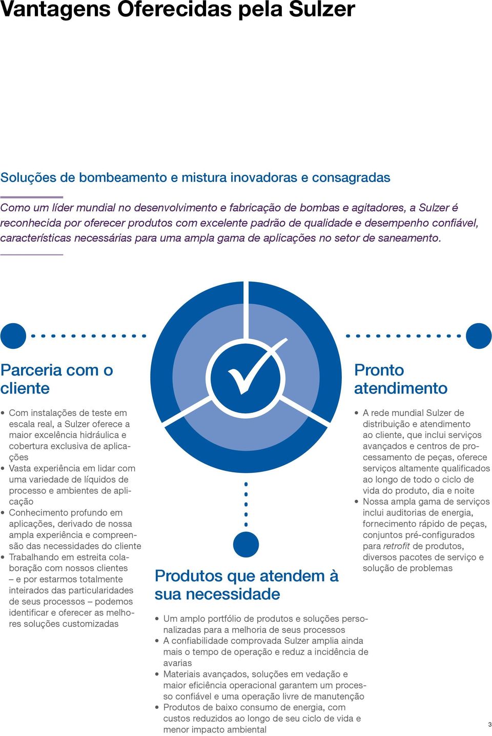 Parceria com o cliente Com instalações de teste em escala real, a Sulzer oferece a maior excelência hidráulica e cobertura exclusiva de aplicações Vasta experiência em lidar com uma variedade de