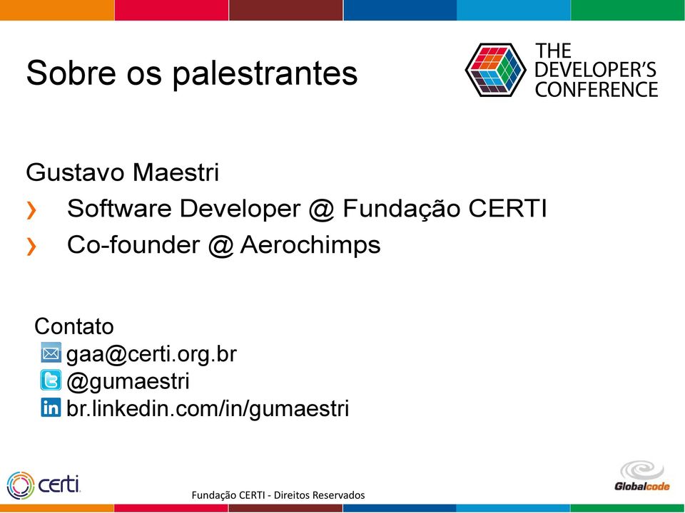 Co-founder @ Aerochimps Contato