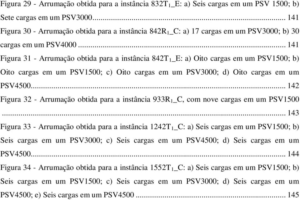 .. 141 Figura 31 - Arrumação obtida para a instância 842T 1 _E: a) Oito cargas em um PSV1500; b) Oito cargas em um PSV1500; c) Oito cargas em um PSV3000; d) Oito cargas em um PSV4500.