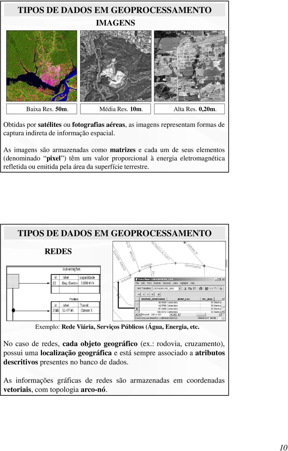 As imagens são armazenadas como matrizes e cada um de seus elementos (denominado pixel ) têm um valor proporcional à energia eletromagnética refletida ou emitida pela área da superfície terrestre.