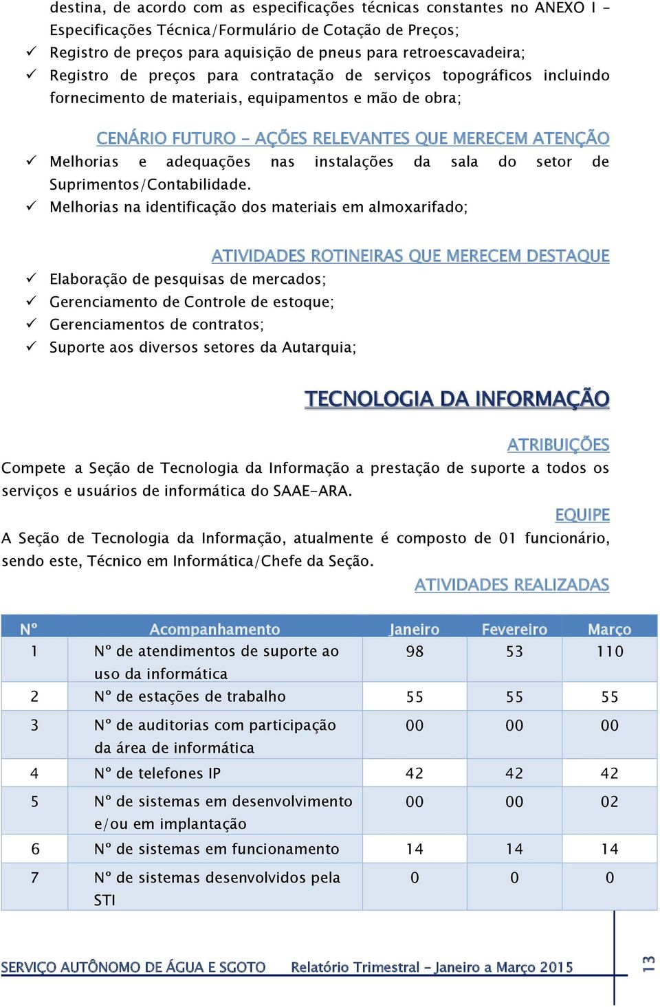 adequações nas instalações da sala do setor de Suprimentos/Contabilidade.