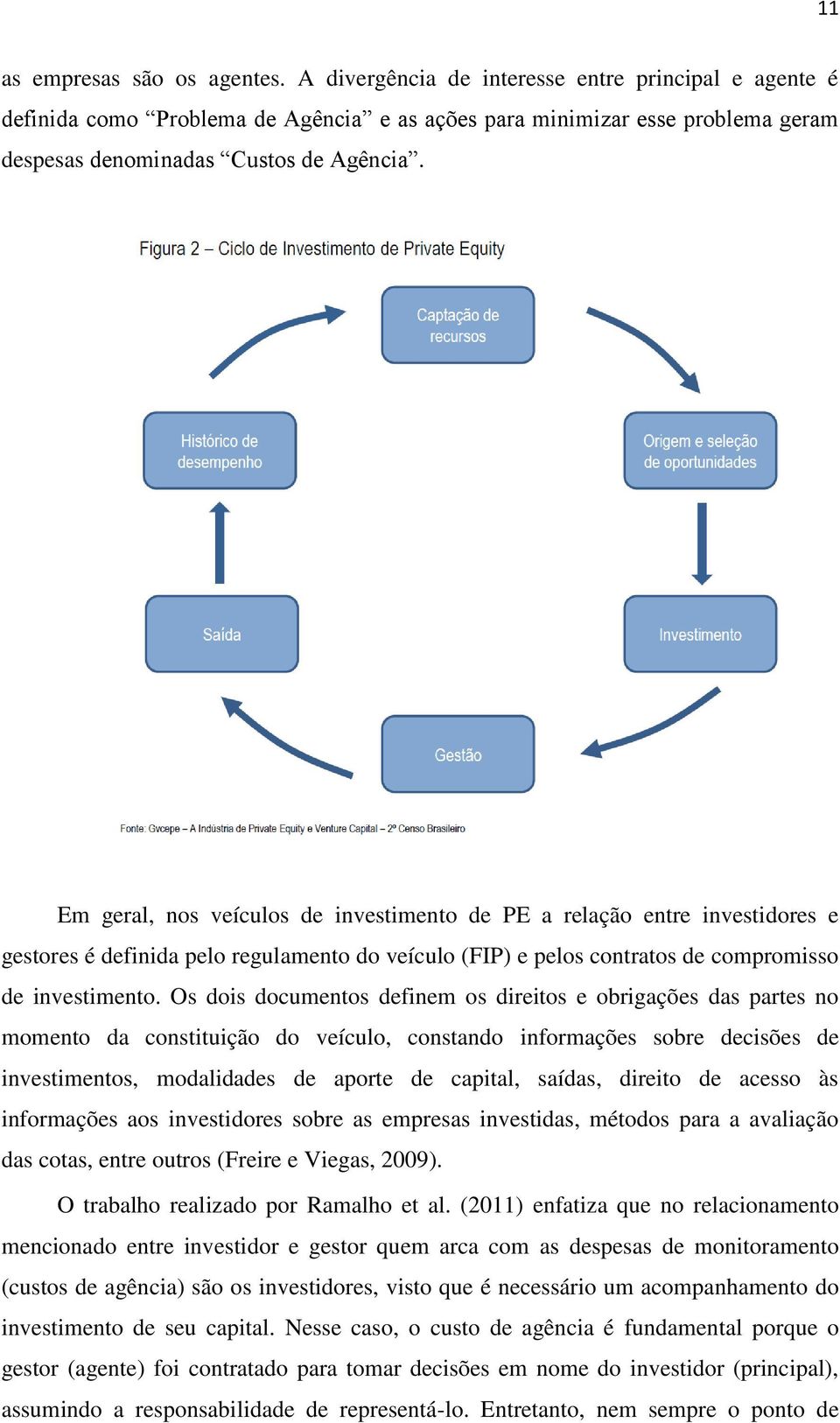 Em geral, nos veículos de investimento de PE a relação entre investidores e gestores é definida pelo regulamento do veículo (FIP) e pelos contratos de compromisso de investimento.