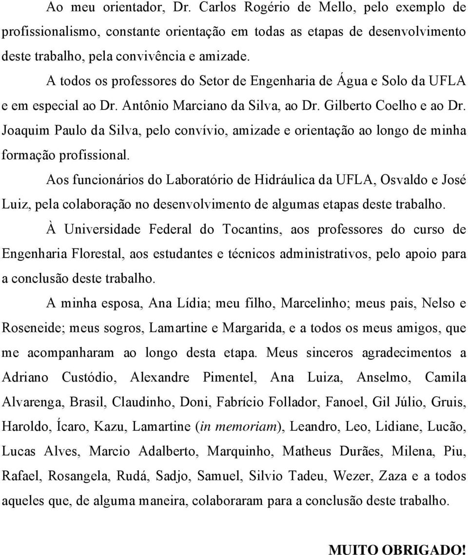 Joaquim Paulo da Silva, pelo convívio, amizade e orientação ao longo de minha formação profissional.