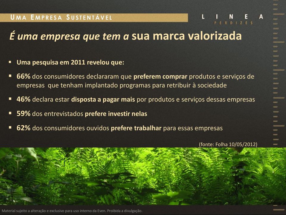 para retribuir à sociedade 46% declara estar disposta a pagar mais por produtos e serviços dessas empresas 59% dos