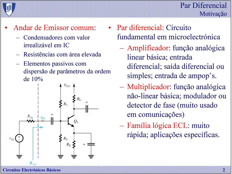 básica; entrada diferencial; saída diferencial ou simples; entrada de ampop s.