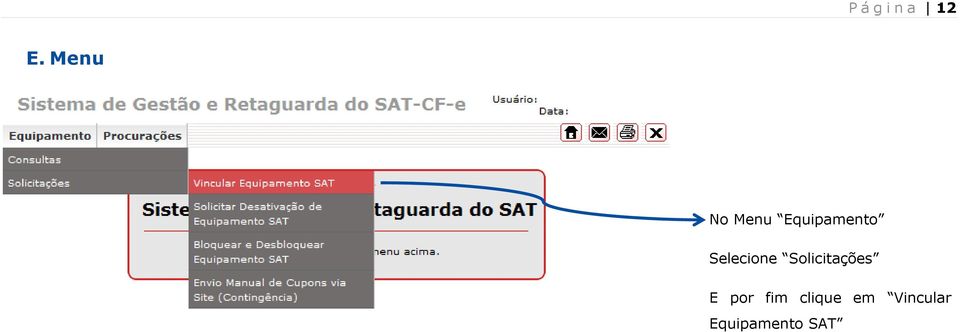 Selecione Solicitações E