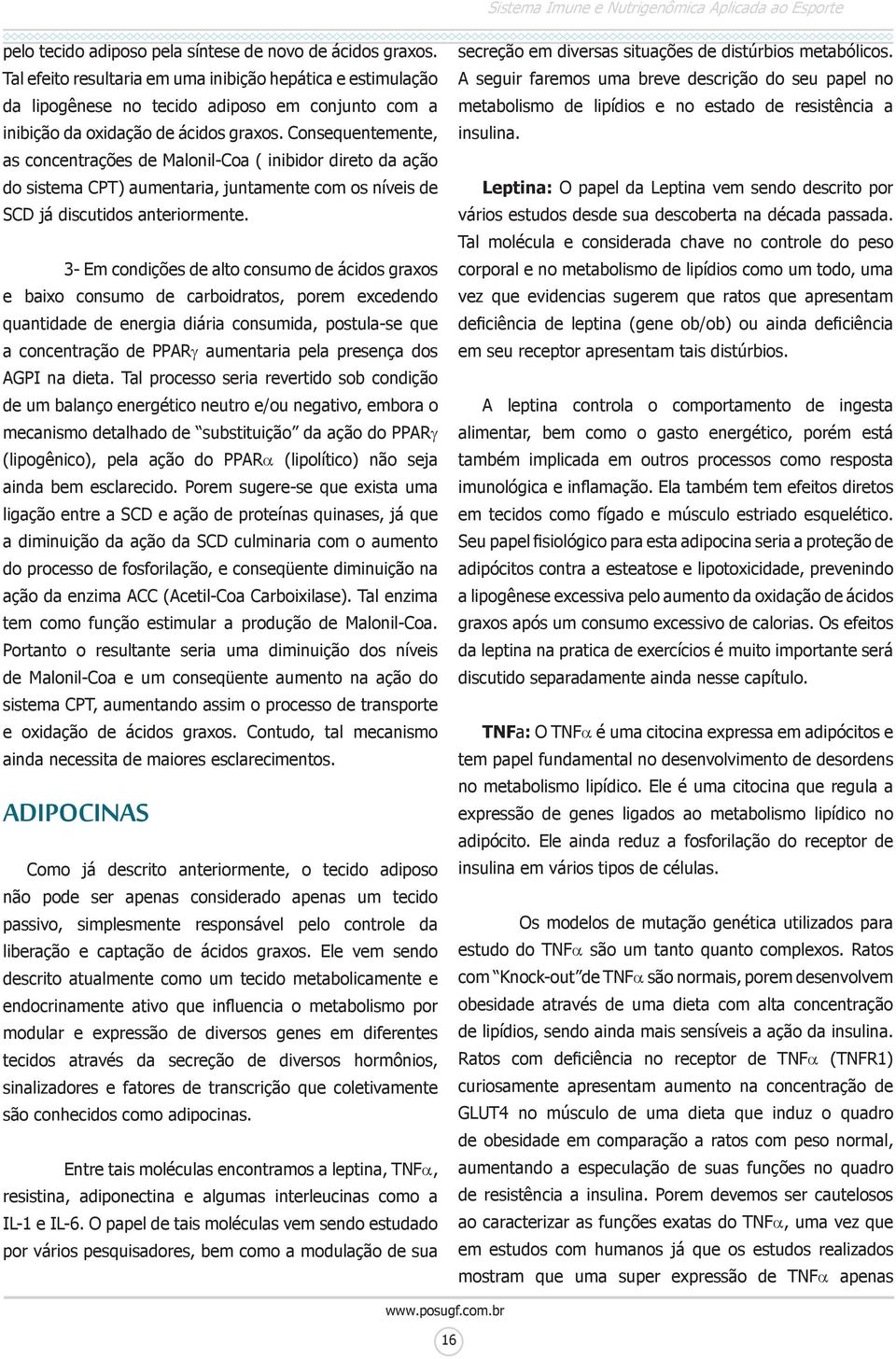 Consequentemente, as concentrações de Malonil-Coa ( inibidor direto da ação do sistema CPT) aumentaria, juntamente com os níveis de SCD já discutidos anteriormente.