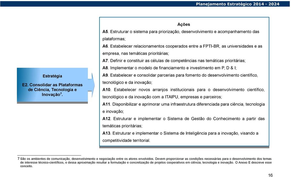 A6. Estabelecer Estabelecer relacionamentos relacionamentos cooperados cooperados entre entre a a FPTI-BR, FPTI-BR, as as universidades universidades e e as as empresa, empresa, nas nas temáticas