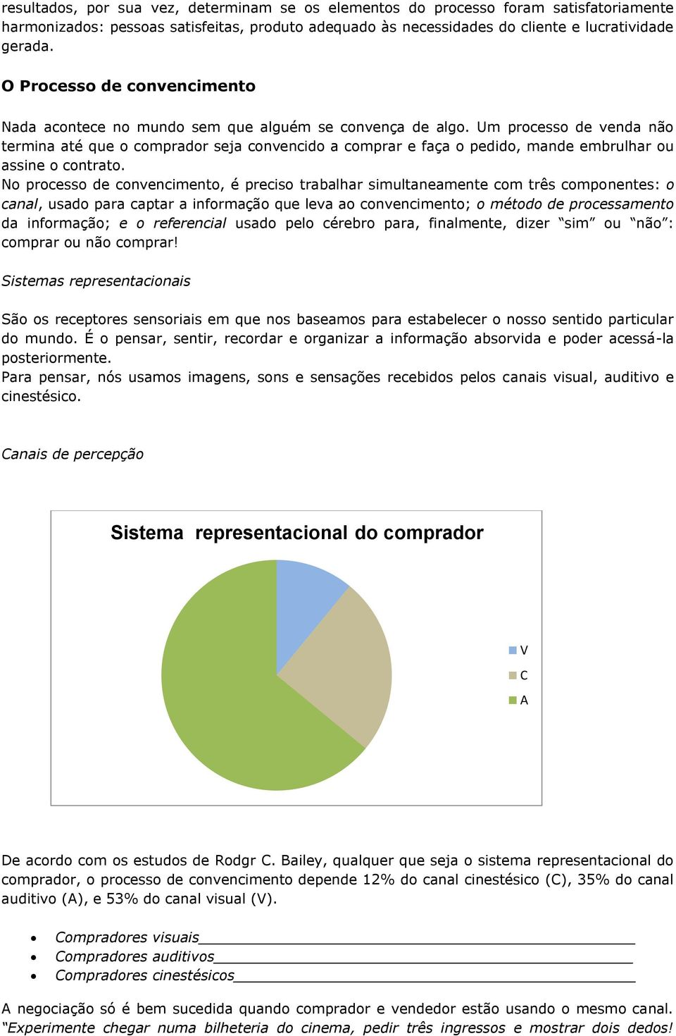 Um processo de venda não termina até que o comprador seja convencido a comprar e faça o pedido, mande embrulhar ou assine o contrato.