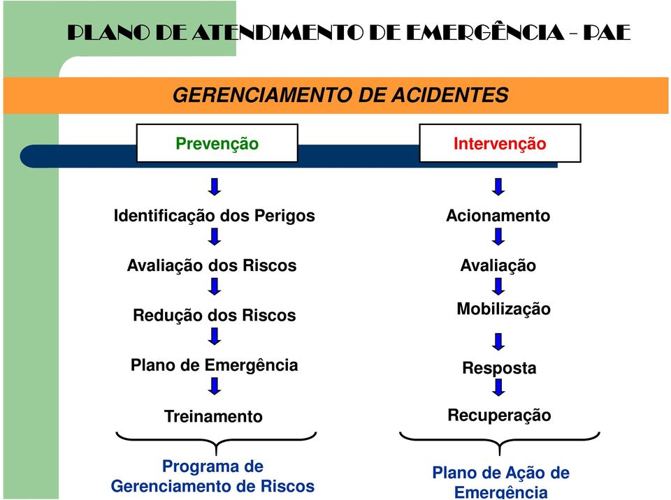 Riscos Redução dos Riscos Avaliação Mobilização Plano de Emergência