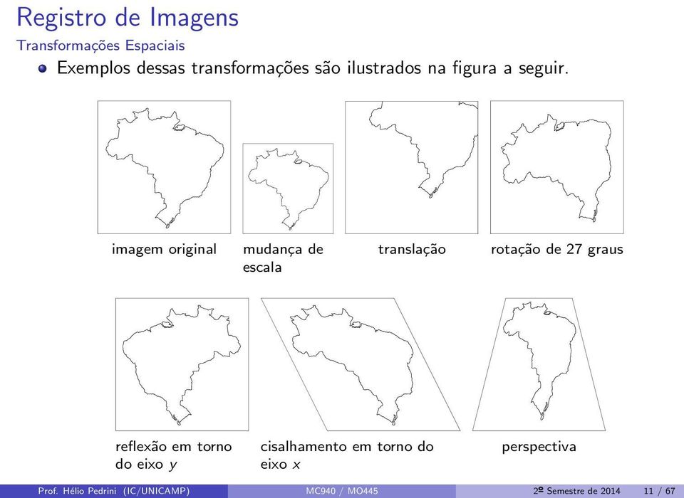 imagem original mudança de escala translação rotação de 27 graus reflexão