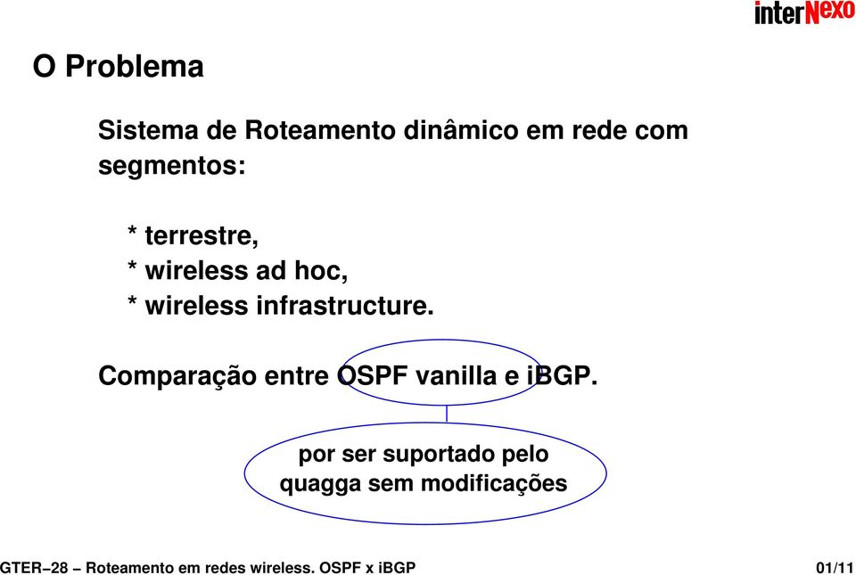 Comparação entre OSPF vanilla e ibgp.