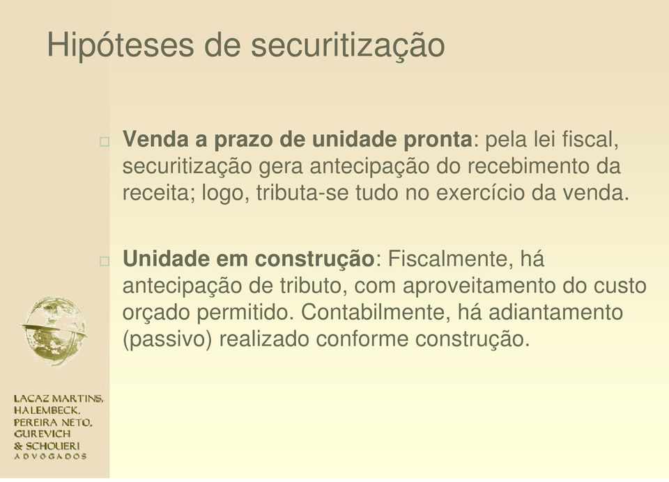 exercício da venda.