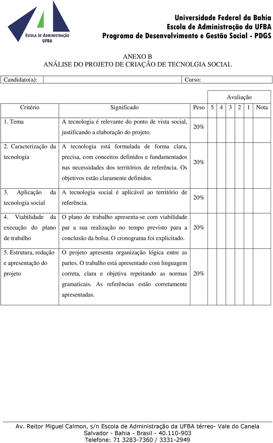 Viabilidade da execução do plano de trabalho 5.