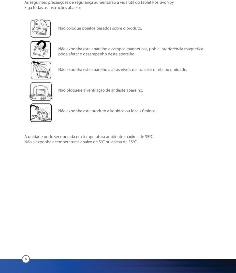 Não exponha este aparelho a altos níveis de luz solar direta ou umidade. Não bloqueie a ventilação de ar deste aparelho.