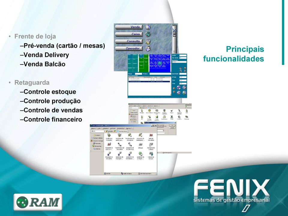 funcionalidades Retaguarda Controle estoque