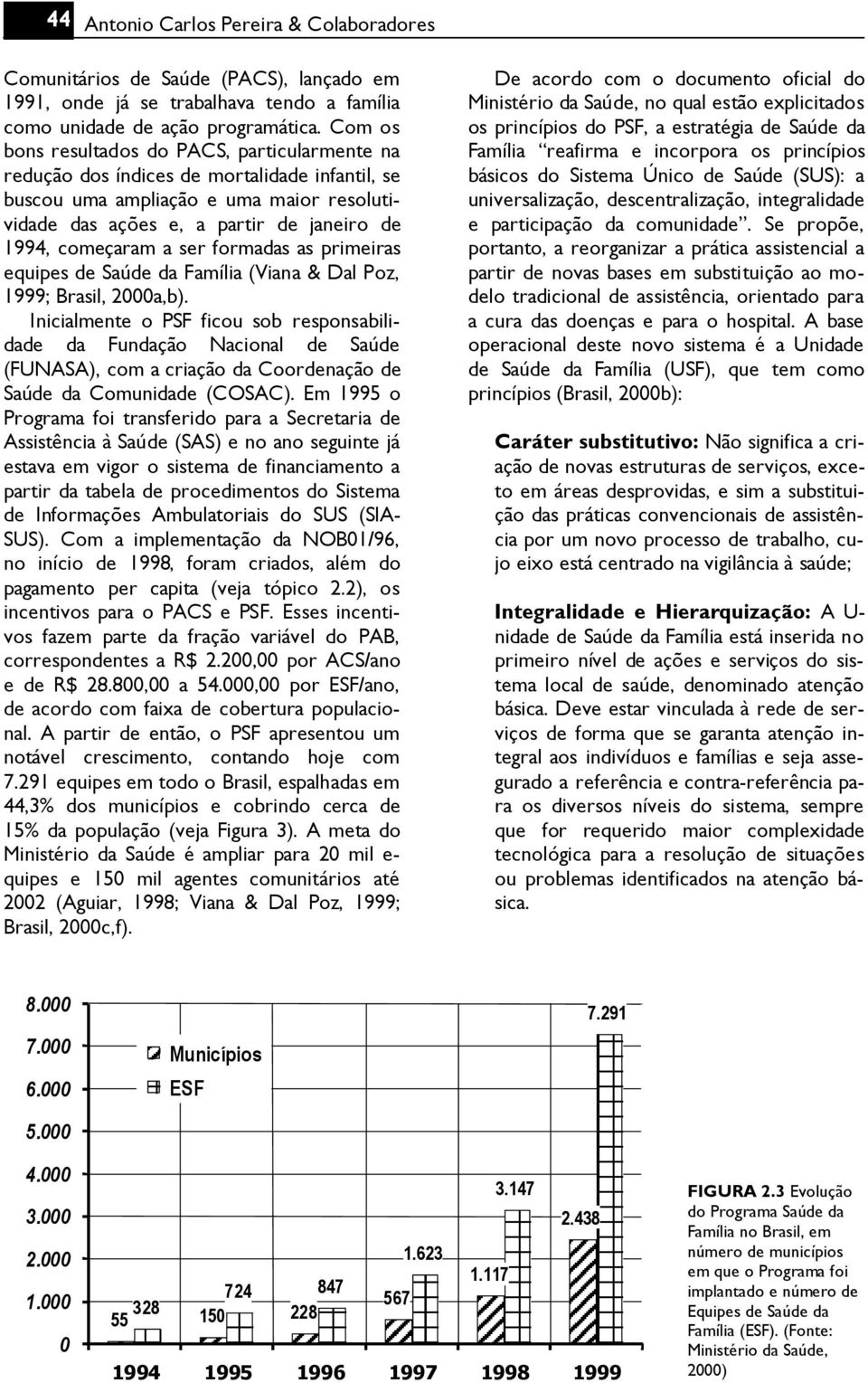 a ser formadas as primeiras equipes de Saúde da Família (Viana & Dal Poz, 1999; Brasil, 2000a,b).