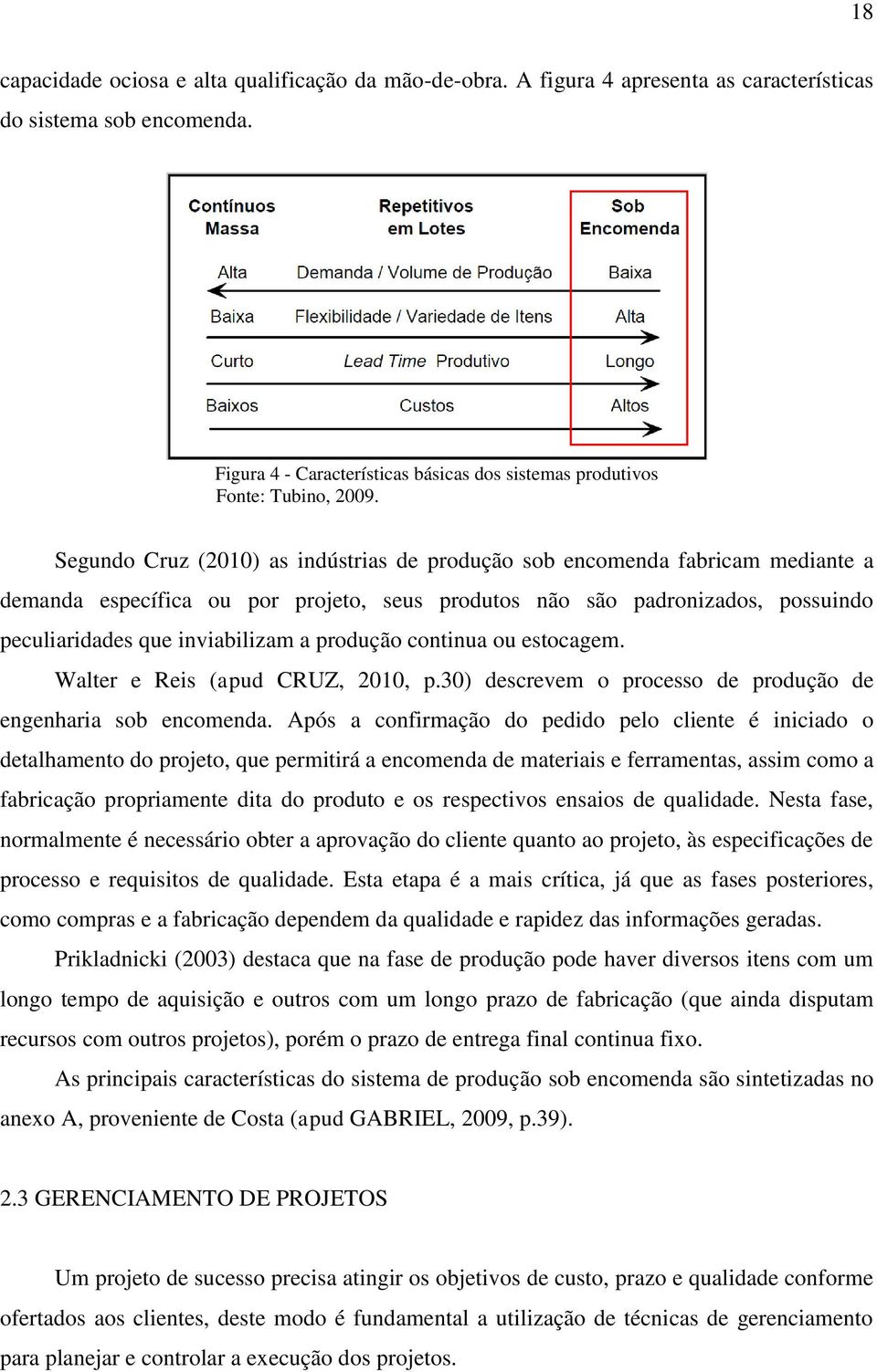 Segundo Cruz (2010) as indústrias de produção sob encomenda fabricam mediante a demanda específica ou por projeto, seus produtos não são padronizados, possuindo peculiaridades que inviabilizam a