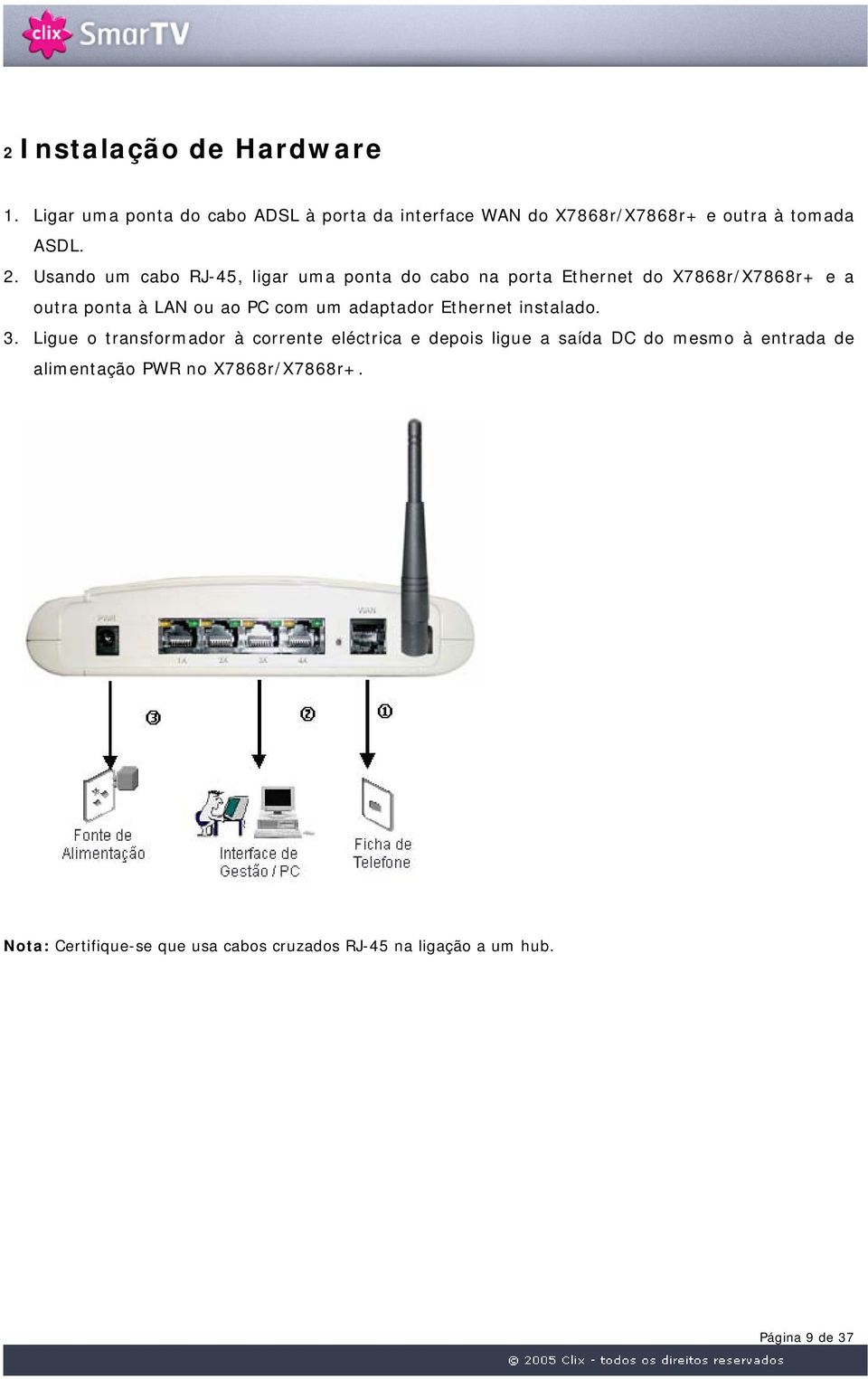 adaptador Ethernet instalado. 3.