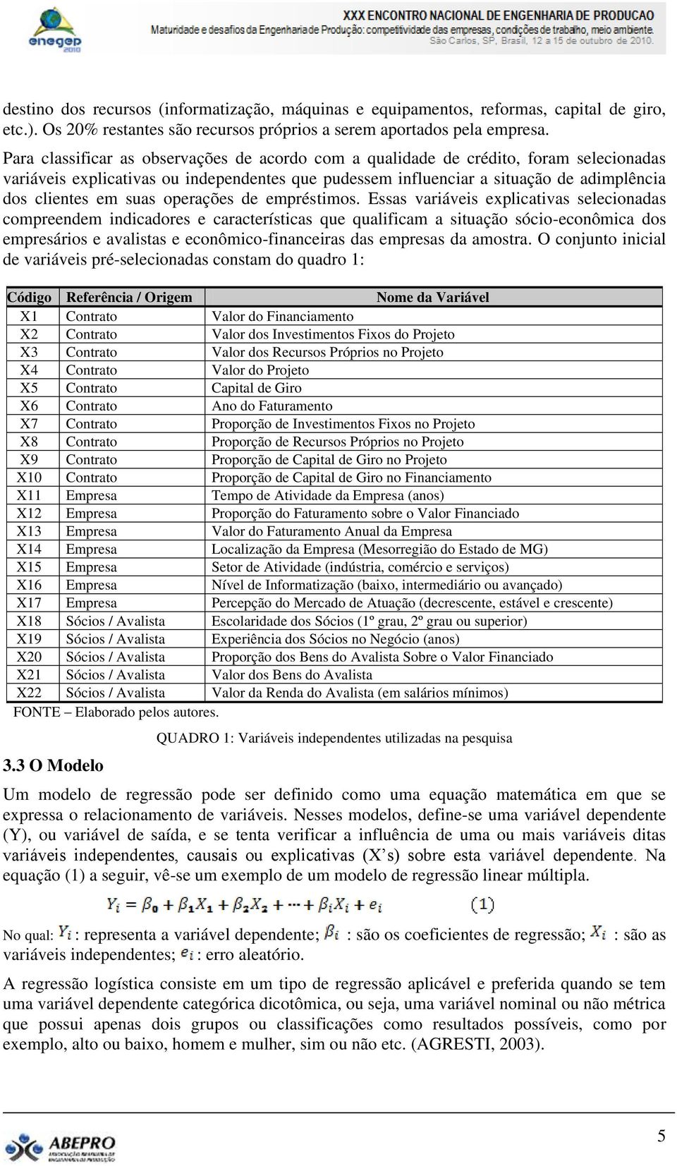 suas operações de empréstimos.